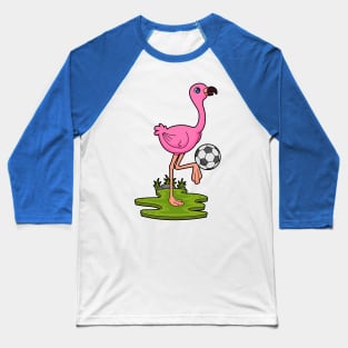 Flamingo as Soccer player with Soccer Baseball T-Shirt